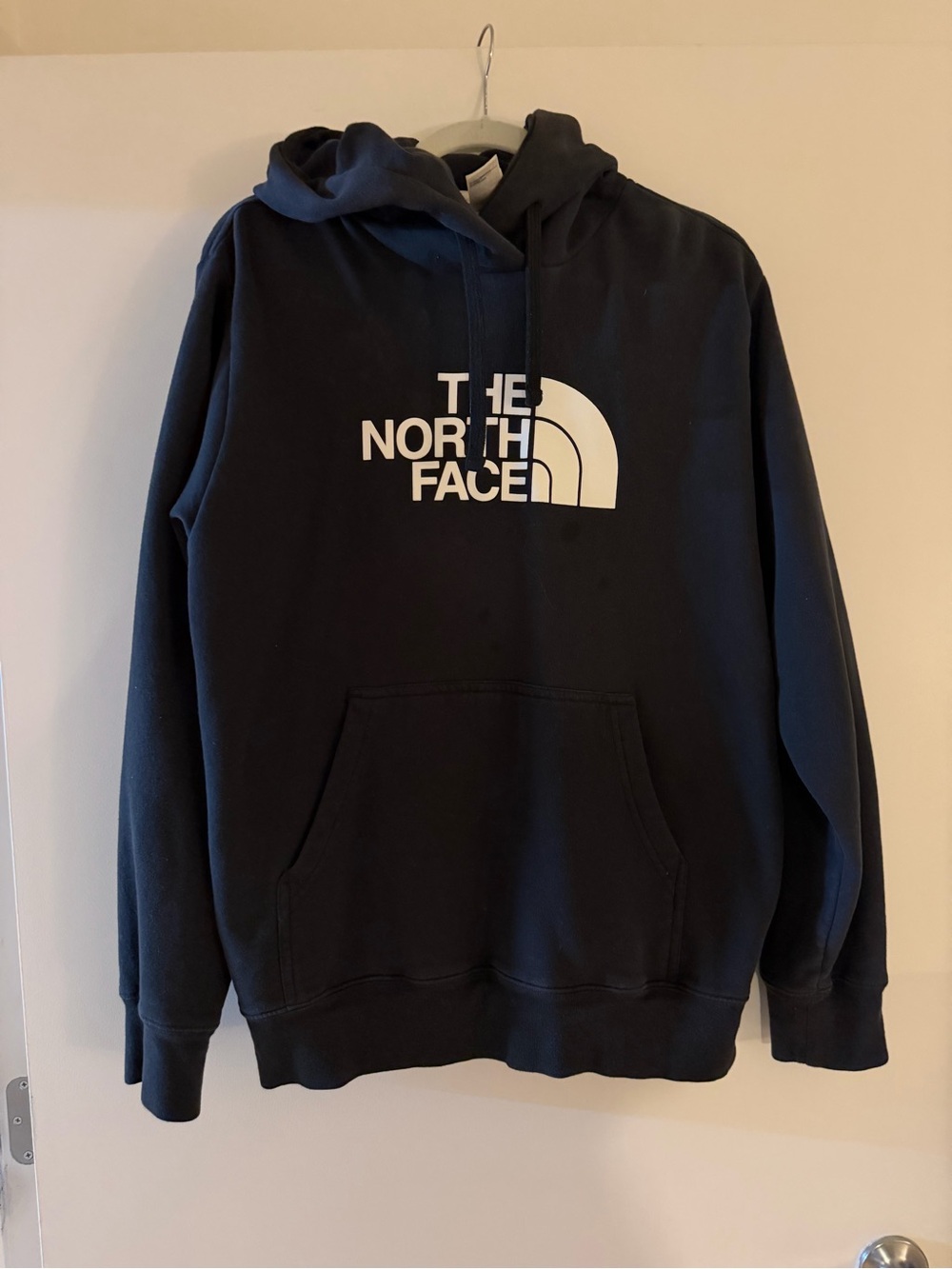 The North Face Black Pullover Hoodie with White Logo